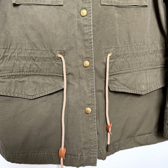 Levi Strauss Co Utility Jacket Olive Green Button Front Drawstring Waist Wmn S - Picture 4 of 11